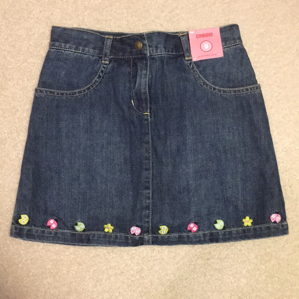 NWT Gymboree jean skort with embroidery